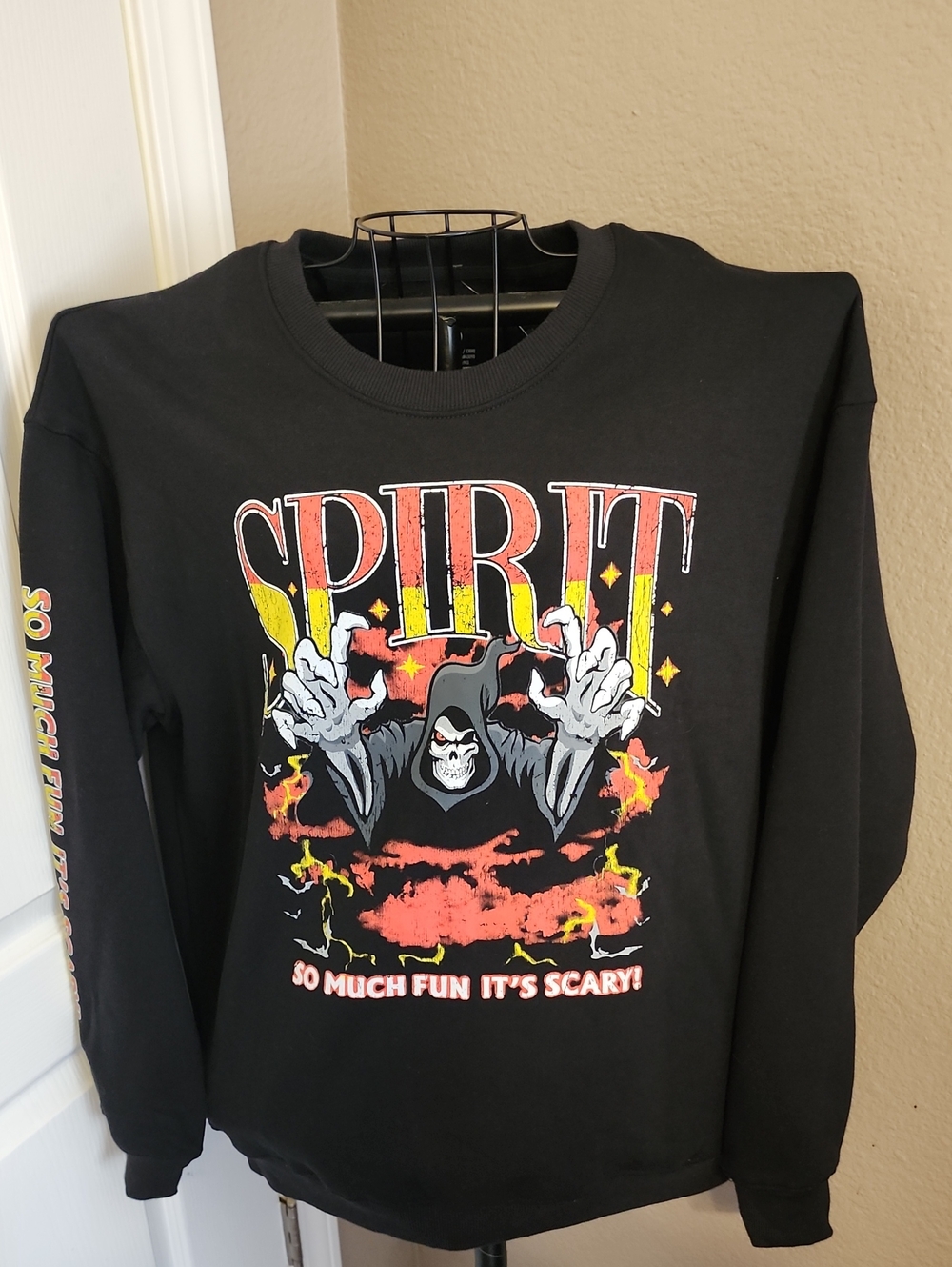 Black 'SPIRIT' Graphic Halloween Sweatshirt